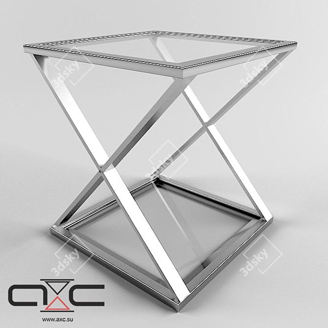  Modern Glass Table AS-47: Industrial Style Loft or High-Tech Design 3D model image 1