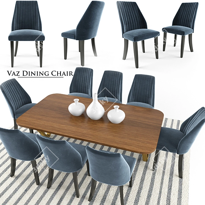 Contemporary Vaz Dining Set 3D model image 1