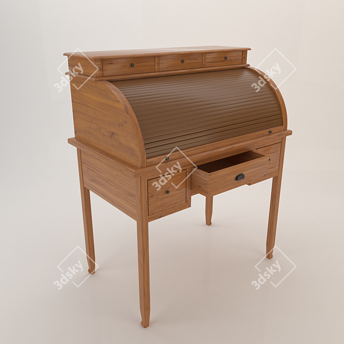 Elegant Writing Desk 3D model image 1