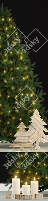 Festive Collection: 70 Charming Christmas Trees 3D model image 2