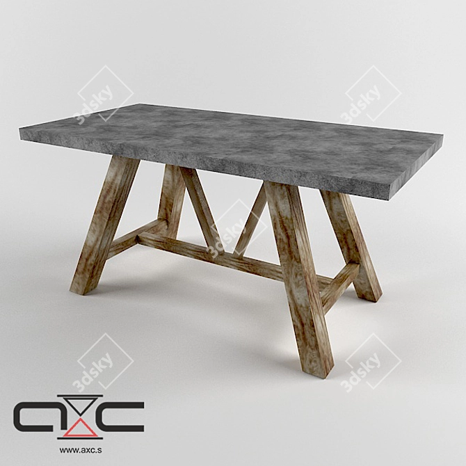 Concrete Loft Table 3D model image 1