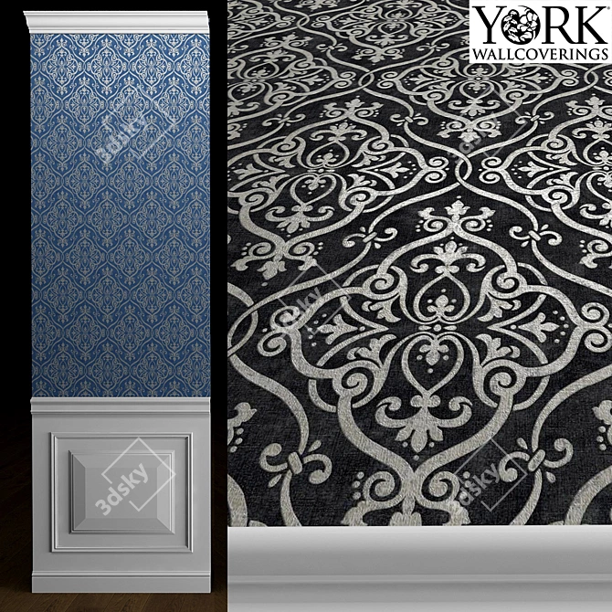 Glam Damask Texture Wallpaper 3D model image 1