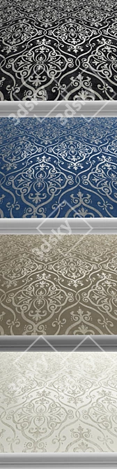 Glam Damask Texture Wallpaper 3D model image 3