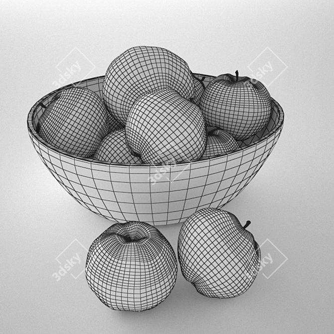 Realistic 3D Apples 3D model image 2