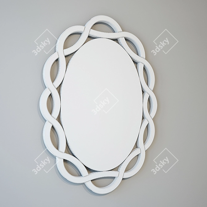 Modern Luxe Oval Wall Mirror 3D model image 3