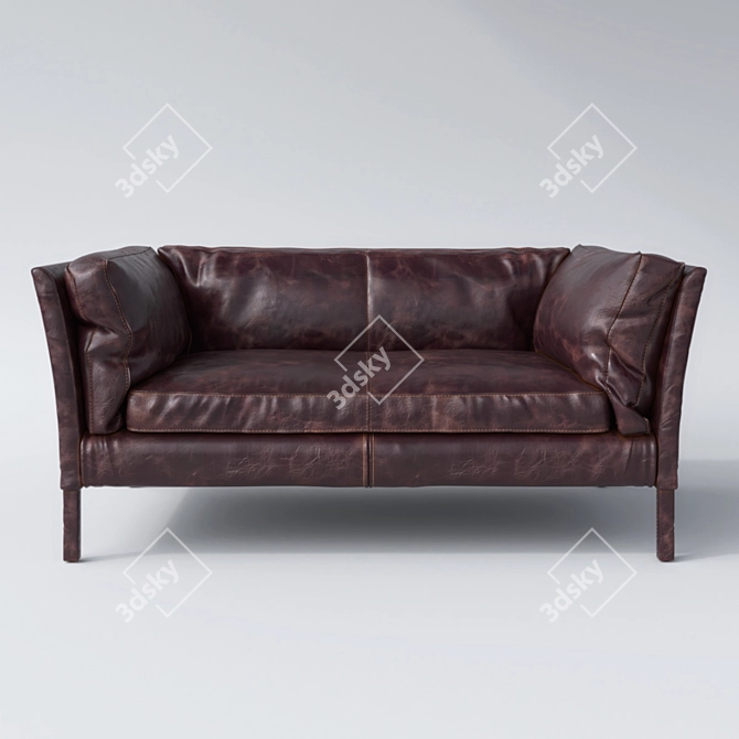 Reggio 2-Seater Sofa: Compact Comfort for Any Space 3D model image 2