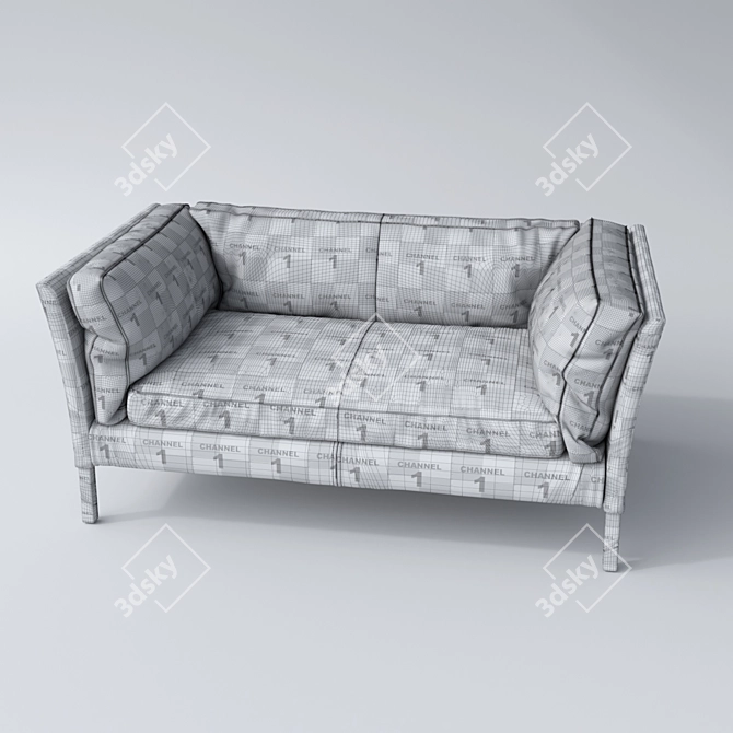 Reggio 2-Seater Sofa: Compact Comfort for Any Space 3D model image 3