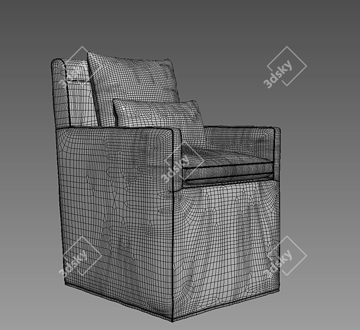 Luxury Cloud Leather Armchair 3D model image 2