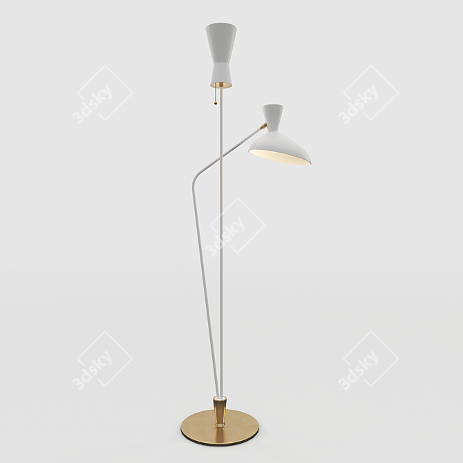 Elegant Realm Dual Function Floor Lamp 3D model image 3