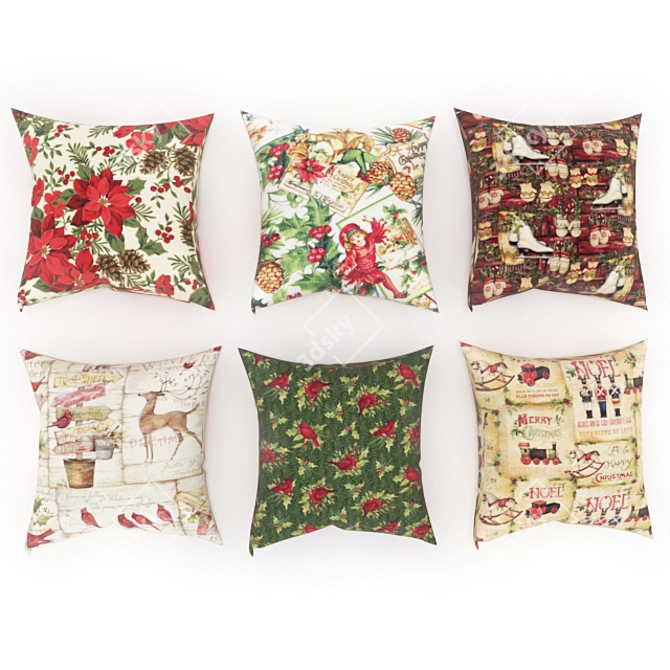 Festive Pillow Collection 3D model image 1