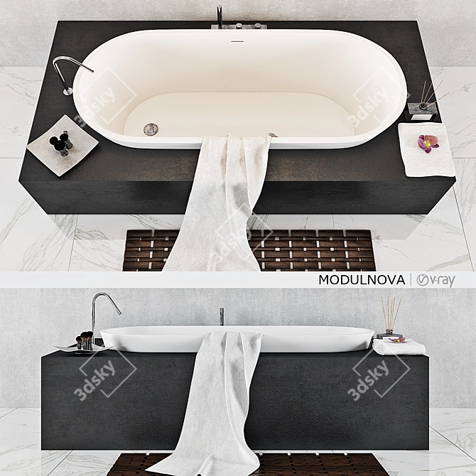 MODULNOVA Bathroom Set - Complete with Decor 3D model image 1