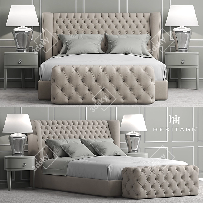 Luxury Four Seasons Bed 3D model image 1