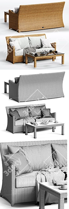 Luxury Dolcefarniente SCAURI Sofa - Elegant and Comfortable 3D model image 3
