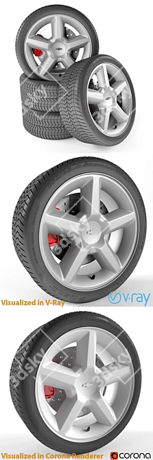 Chevrolet Avalanche Wheel Set 3D model image 2