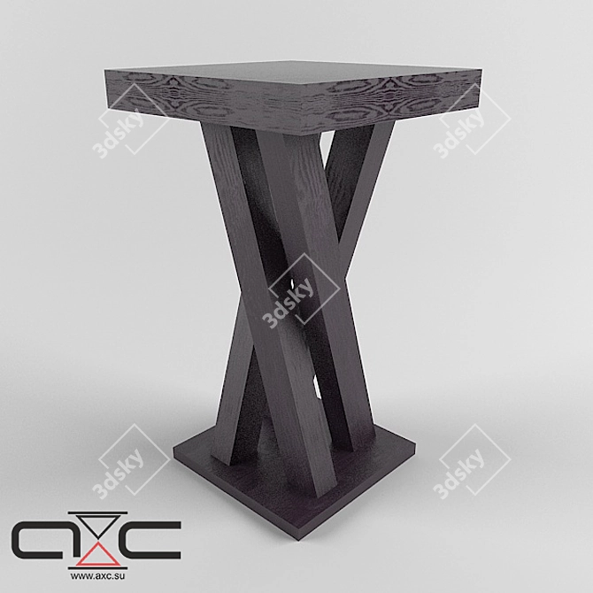 Modern Wooden High Table 3D model image 1