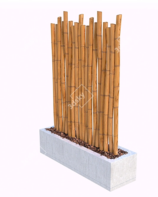 Natural Bamboo Sticks: Perfect for Outdoor Use 3D model image 1