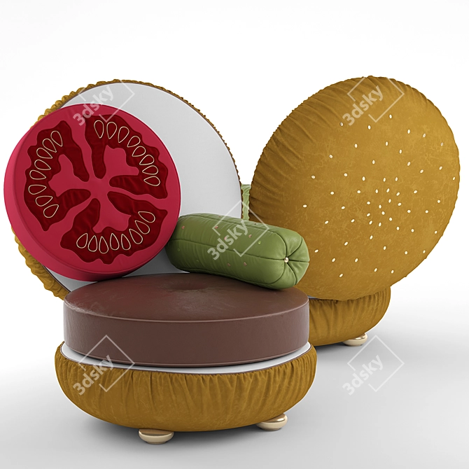 Ultimate Burger Armchair 3D model image 1