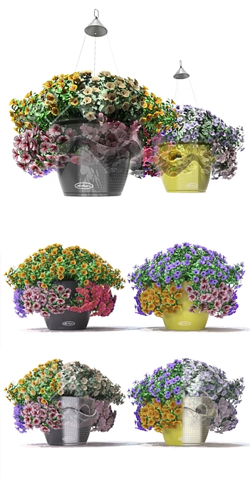 Cascadino Petunia: Hanging Garden Delight 3D model image 3