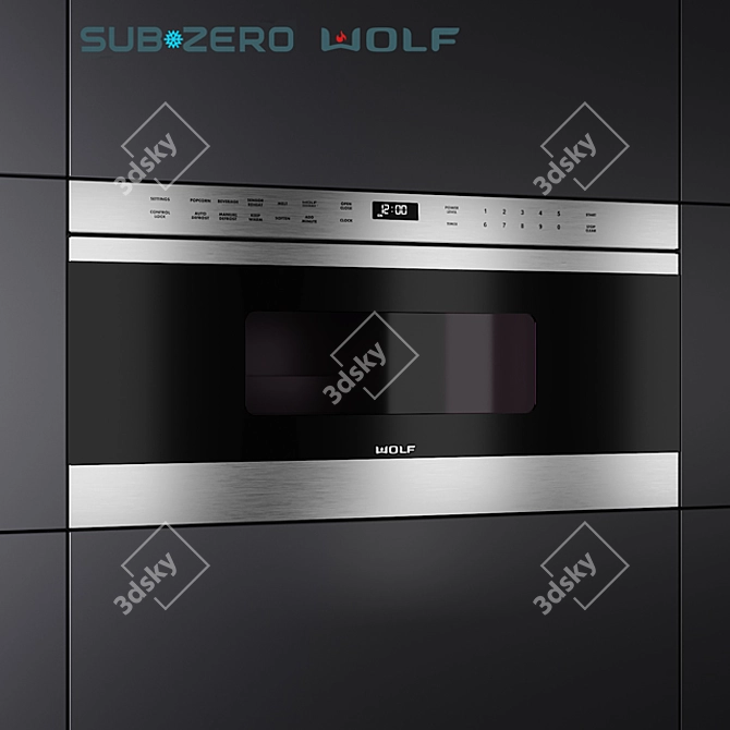 SubZero Wolf MD30TE/S: Stylish Stainless Steel Drawer Microwave 3D model image 1