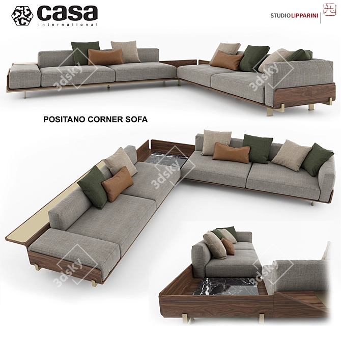 Modern Italian Corner Sofa 3D model image 1