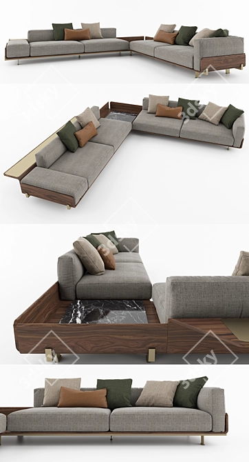 Modern Italian Corner Sofa 3D model image 2