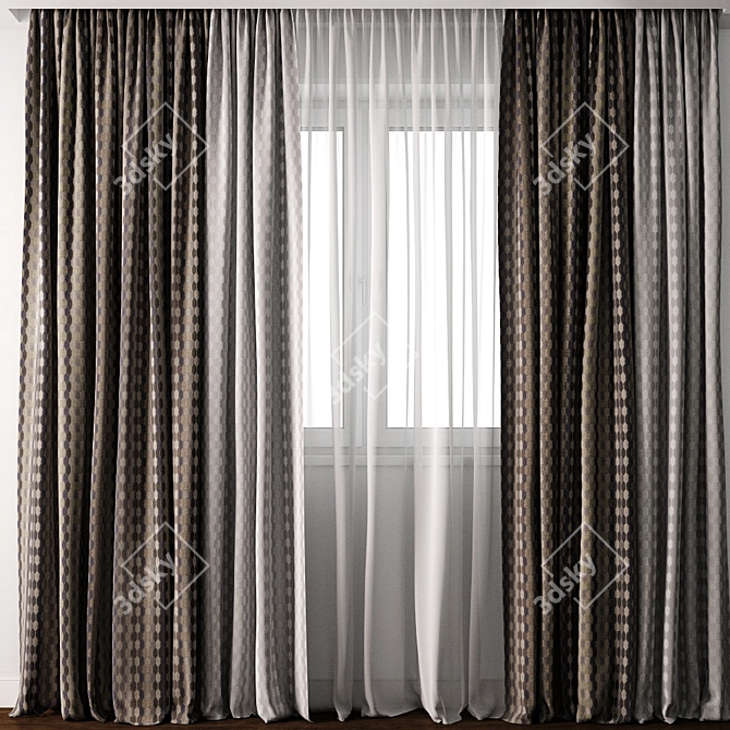 Exquisite Curtain Model with Multiple Formats 3D model image 1