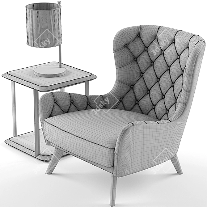 Ulivi Salotti Elisabeth Armchair: Timeless Luxury for Your Home 3D model image 2