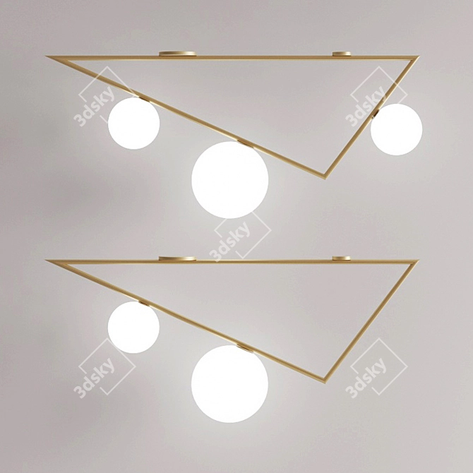 Triangle Illumination: Modern Metal Lamp 3D model image 1