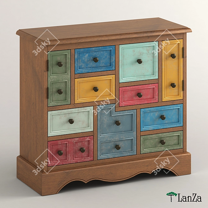  Vibrant 40" Apothecary Cabinet 3D model image 1