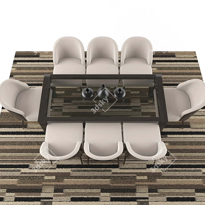 Elegant Persica Table & Alec Chair 3D model image 2