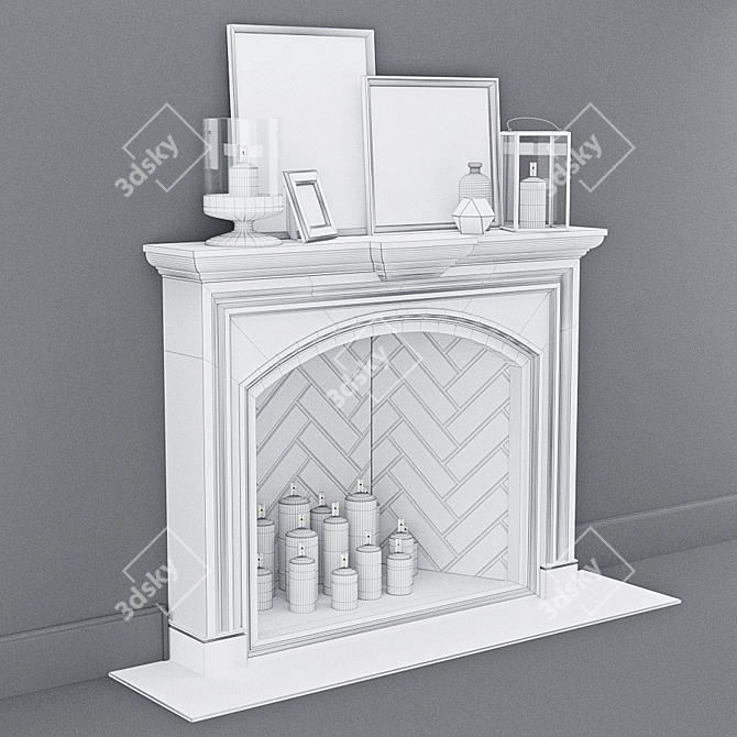 Cozy Hearth Decor Set 3D model image 3