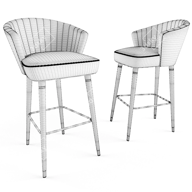 Nuka Velvet Bar Chair | Elegant and Chic 3D model image 2