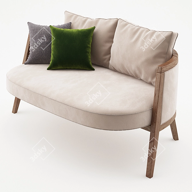 Cocoon Small Sofa: Sleek Comfort 3D model image 2