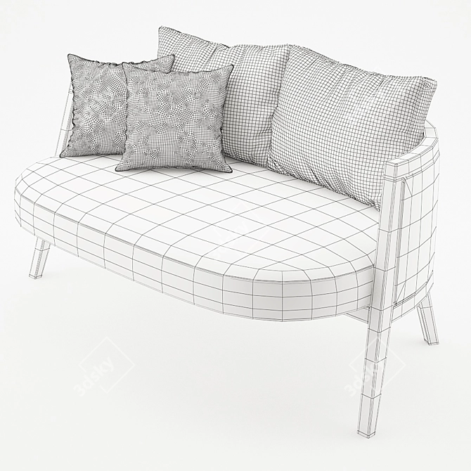 Cocoon Small Sofa: Sleek Comfort 3D model image 3