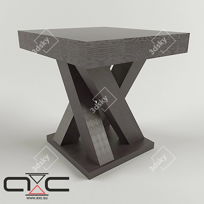 Modern Natural Wood Side Table 3D model image 1