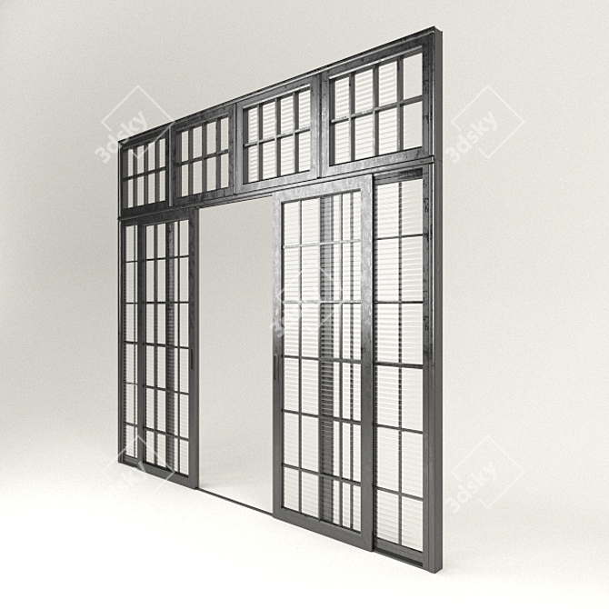 Metal Master Industrial Iron Door 3D model image 1