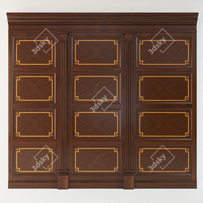 Elegant Wood Panels Set 3D model image 1