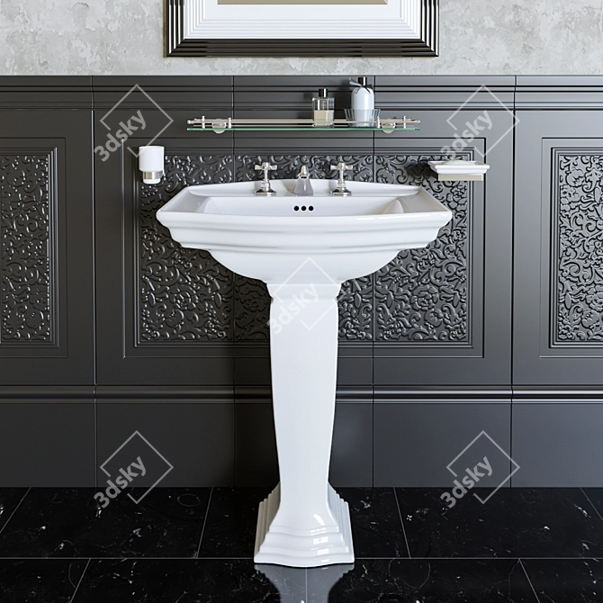 Elegant Westminster Washstand 3D model image 1