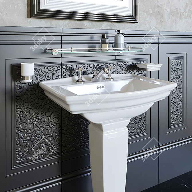 Elegant Westminster Washstand 3D model image 2