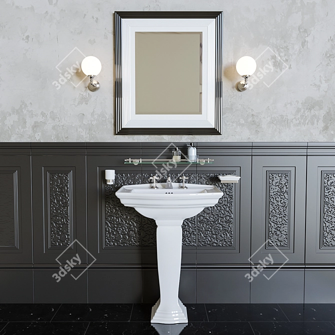 Elegant Westminster Washstand 3D model image 3