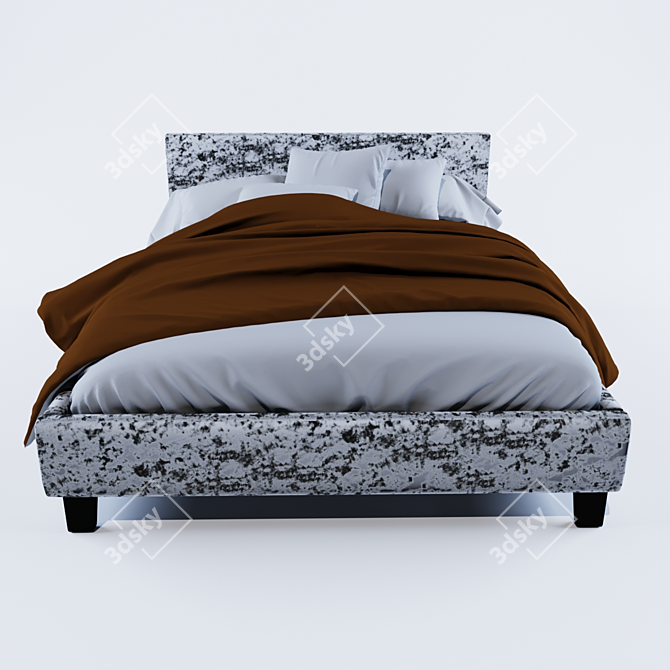 Modern Berlin Fabric Bed 3D model image 2