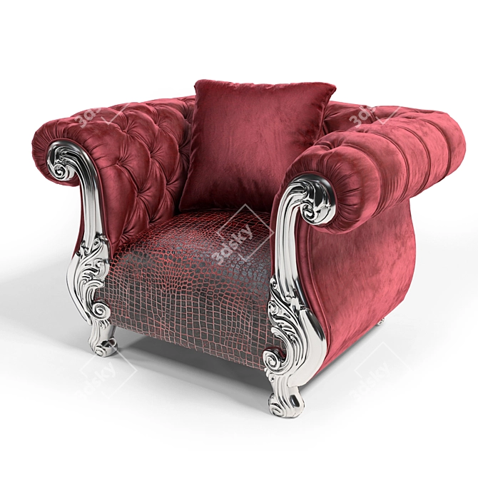 Luxury Italian Leather Armchair Oceano 3D model image 1