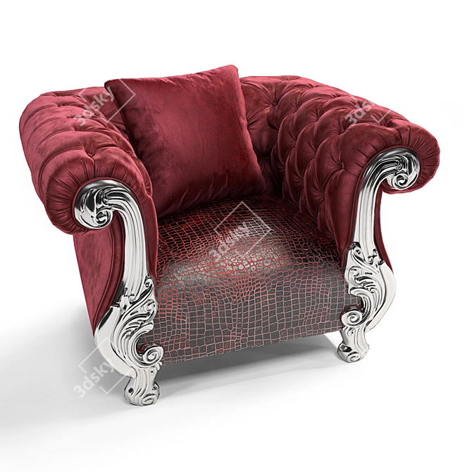 Luxury Italian Leather Armchair Oceano 3D model image 2