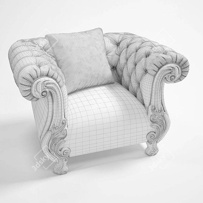 Luxury Italian Leather Armchair Oceano 3D model image 3