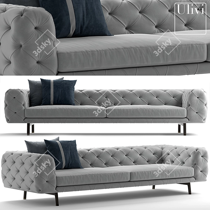 Eleganza in Pelle: Sofa ULIVI SALOTTI 3D model image 1