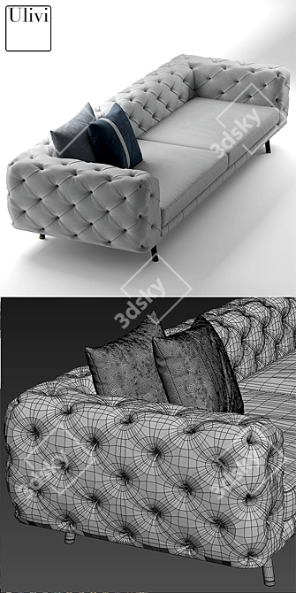 Eleganza in Pelle: Sofa ULIVI SALOTTI 3D model image 3