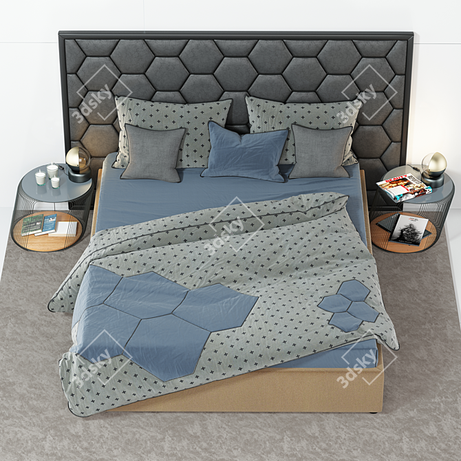 Elegant Elena: A Stylish Bed 3D model image 2