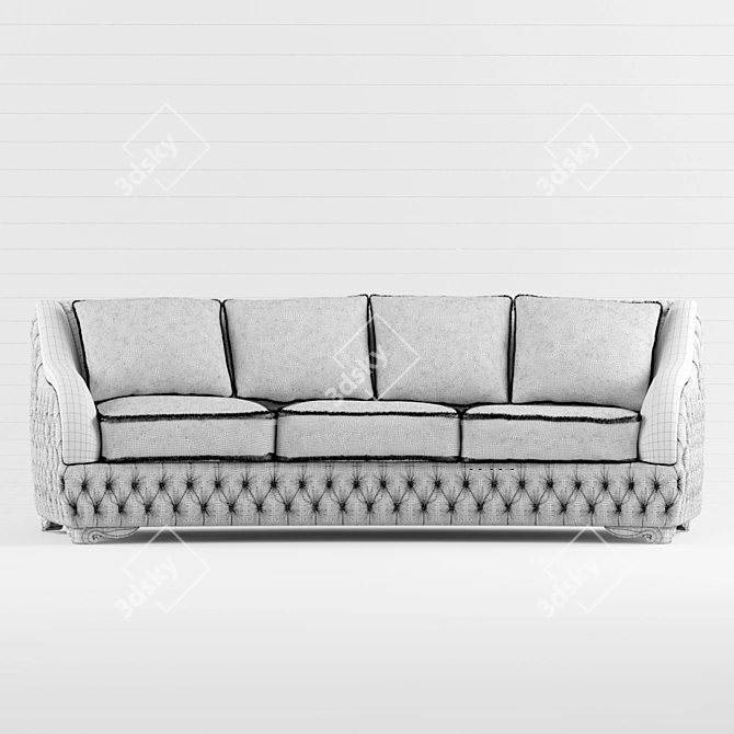 Luxurious Three-Seater Esedra Sofa 3D model image 2