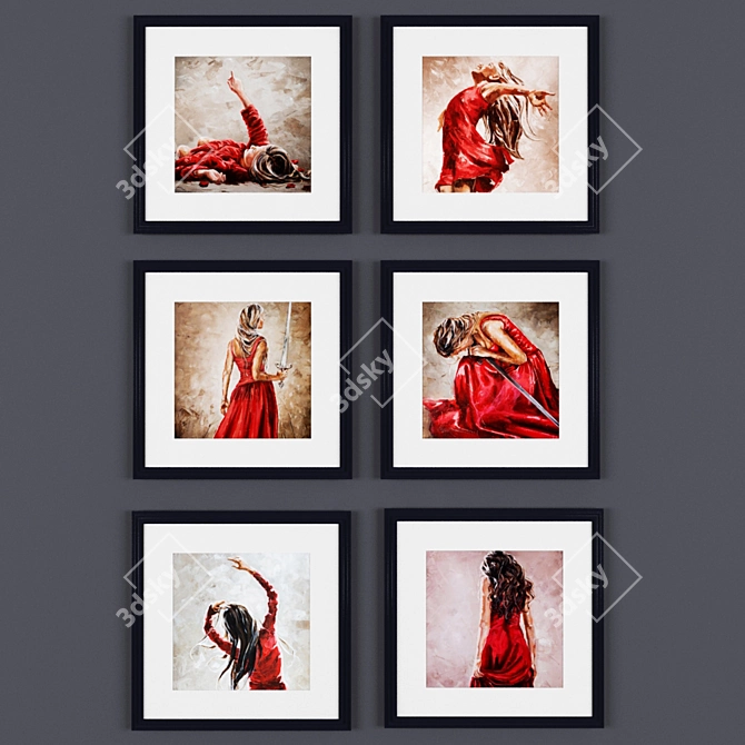 "Red Girl" Paintings by Maria Oosthuizen 3D model image 2