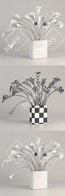 Copper Calla Flower Vase 3D model image 3